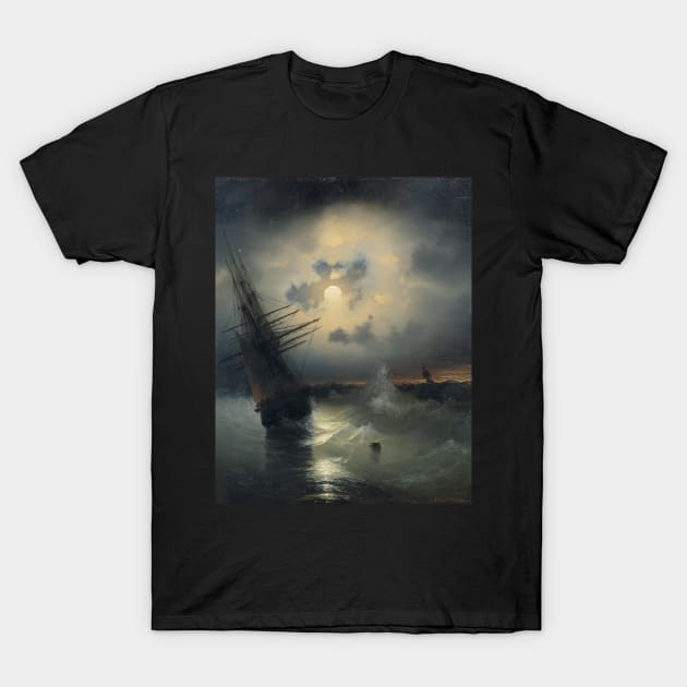 High-sea Moonlight, Ivan Aivazovsky T-Shirt by immortalpeaches